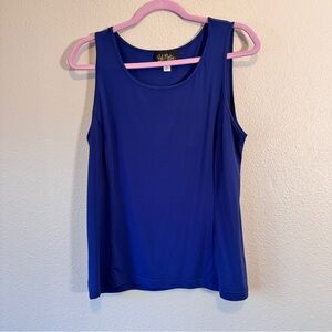 Bob Mackie Blue Tank Top Womens M Sleeveless Blouse Layering Closet Staple
